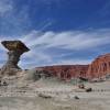 O 'Cogumelo', formação rochosa no Parque Provincial Ischigualasto, na Argentina